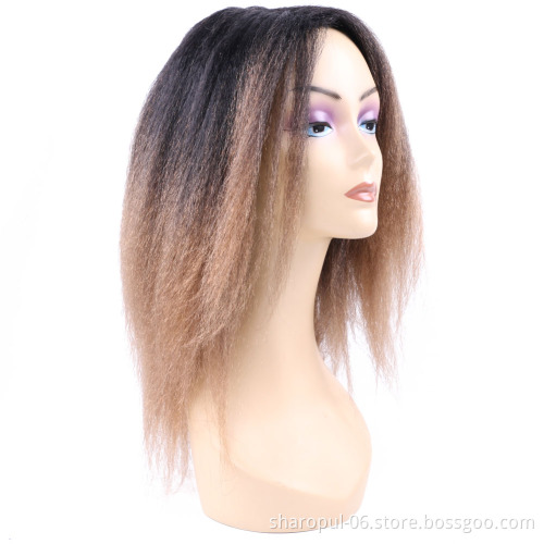 Synthetic Wig Hair Extension Pre stretched Hair with curl design Brown braid wigs for women
